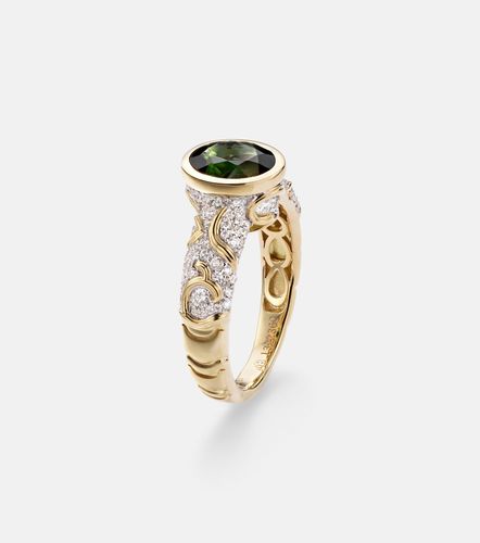 Bague Ondine en or jaune 18 ct, diamants et tourmaline verte - Marina B - Modalova