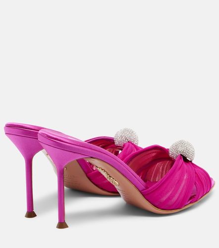 Mules Mystery 85 en satin et cuir à ornements - Aquazzura - Modalova