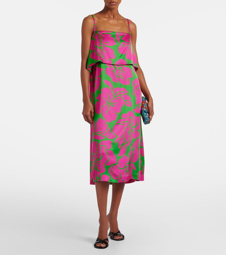 Robe midi en satin à fleurs - Dries Van Noten - Modalova