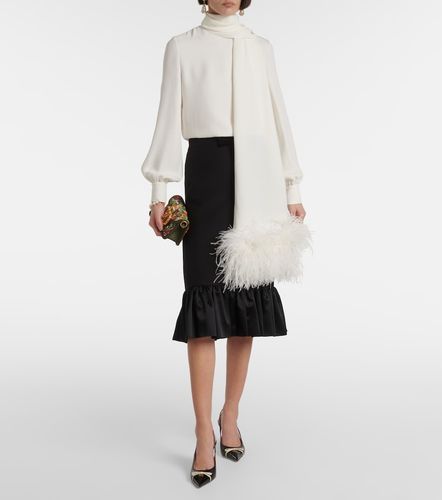 Valentino Top en soie à plumes - Valentino - Modalova