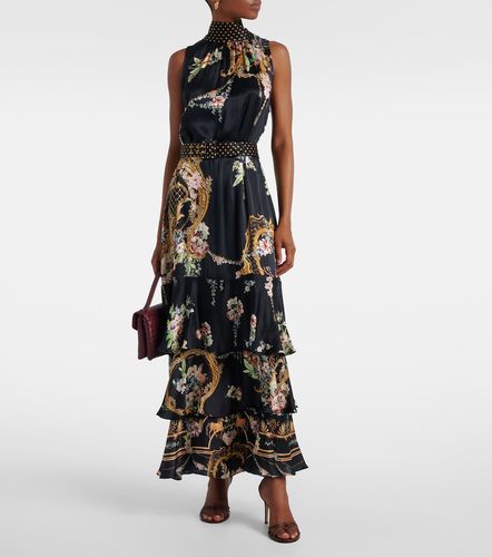 Robe longue en soie à fleurs - Camilla - Modalova