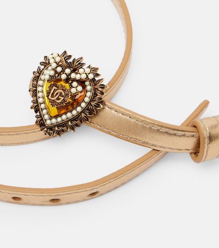 Ceinture Devotion en cuir métallisé - Dolce&Gabbana - Modalova