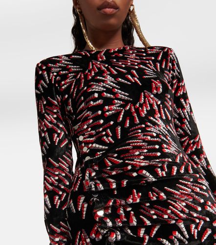 Robe longue imprimée en velours - Rabanne - Modalova