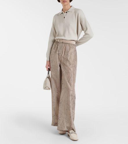 Pantalon ample en soie floral - Brunello Cucinelli - Modalova