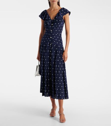 Robe midi en soie à pois - Alessandra Rich - Modalova