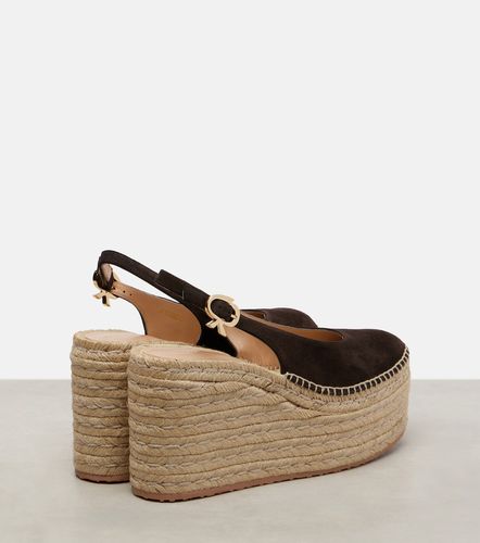 Escarpins slingback compensés en daim - Gianvito Rossi - Modalova