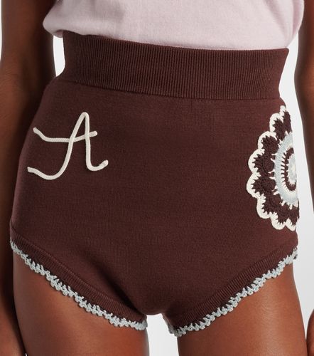 Alémais Short à taille haute en laine mélangée - Alemais - Modalova