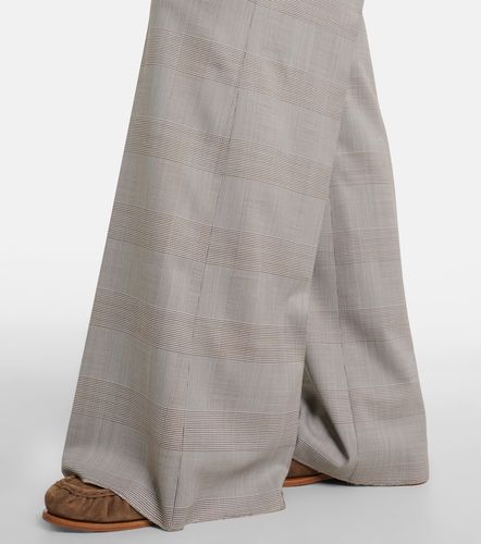 Pantalon ample en laine vierge à carreaux - Max Mara - Modalova