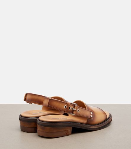 Miu Miu Sandales slingback en cuir - Miu Miu - Modalova