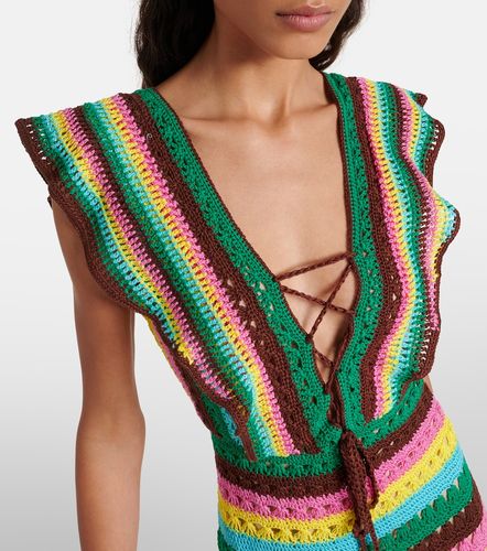 Robe en crochet de coton à rayures - Anna Kosturova - Modalova