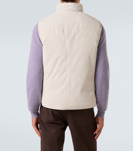 Veste doudoune sans manches en daim - Brunello Cucinelli - Modalova