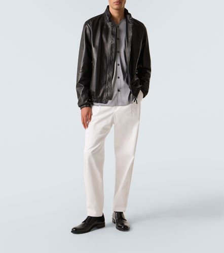 Pantalon droit en coton mélangé - Giorgio Armani - Modalova