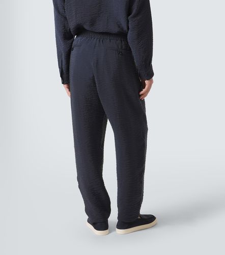 Pantalon droit en seersucker - Giorgio Armani - Modalova