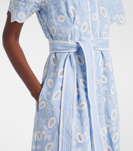 Robe midi Audria brodée en lin mélangé - Simkhai - Modalova