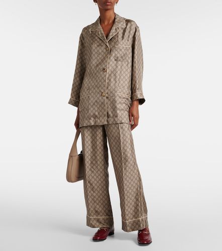Pantalon ample GG Supreme en soie - Gucci - Modalova