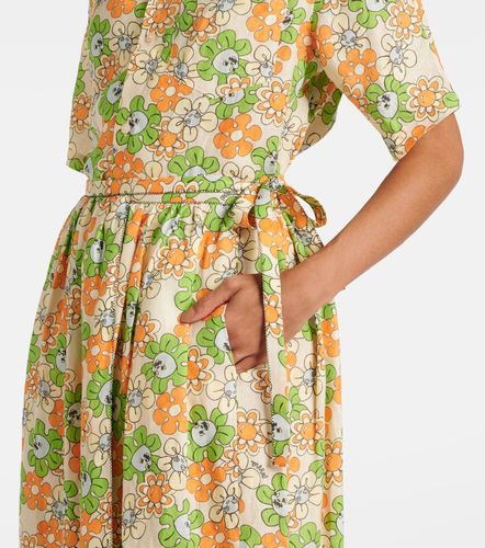 Jupe midi en lin à imprimé floral - Marni - Modalova