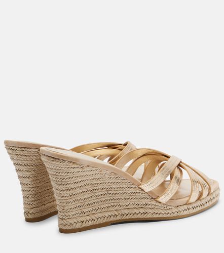 Mules compensées en cuir métallisé - Veronica Beard - Modalova