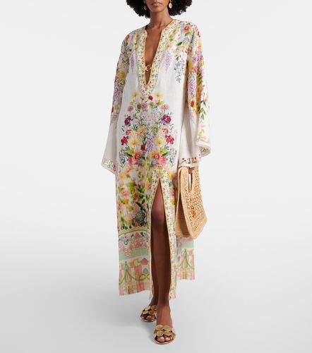 Camilla Cafetan en lin à fleurs - Camilla - Modalova