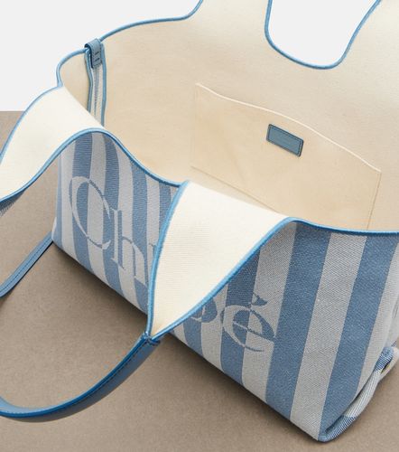 Chloé Cabas Stripy Large à rayures et logo - Chloe - Modalova