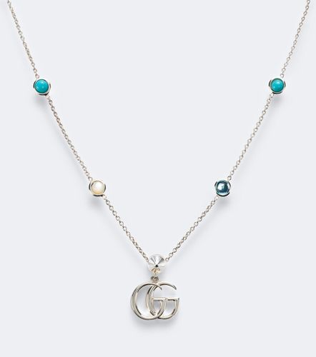 Collier Double G en argent sterling, topazes et nacre - Gucci - Modalova