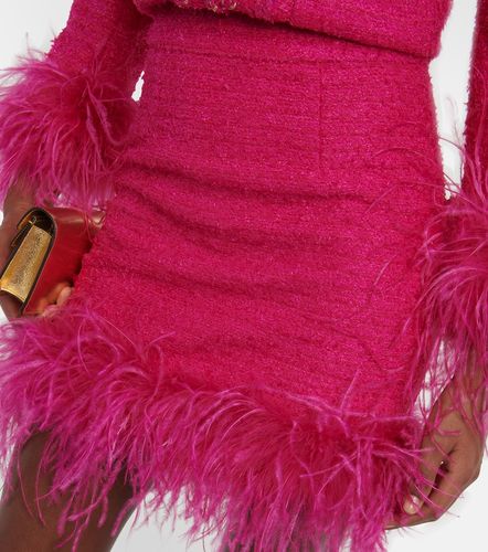 Mini-jupe en tweed à plumes - Rebecca Vallance - Modalova