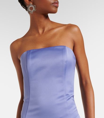 Robe longue Rayna en satin à fleurs - Leo Lin - Modalova