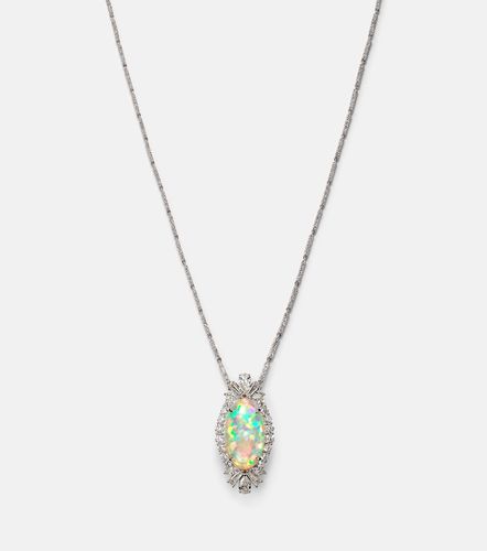 Collier Reign Supreme en or blanc 18 ct, diamants et opale - Yeprem - Modalova