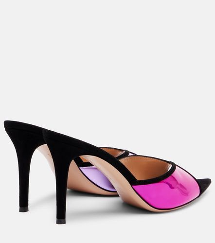 Mules Confetti en cuir métallisé et daim - Gianvito Rossi - Modalova