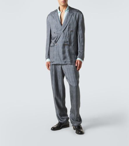 Pantalon fuselé plissé imprimé - Giorgio Armani - Modalova