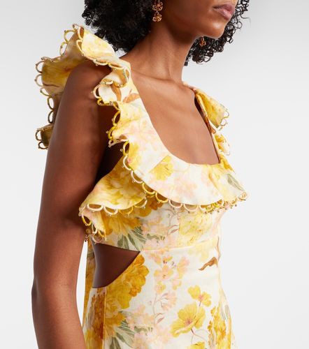 Robe midi Como en lin à fleurs - Zimmermann - Modalova