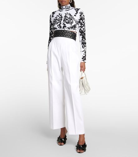 Alaïa Top raccourci Calligraphy en jacquard - Alaia - Modalova