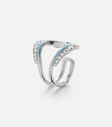 Bague Moonlight en or blanc 18 ct, diamants et émail - Kamyen - Modalova