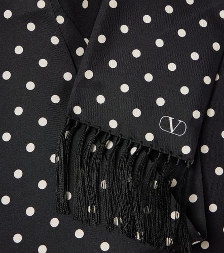Foulard en soie à pois et franges - Valentino - Modalova