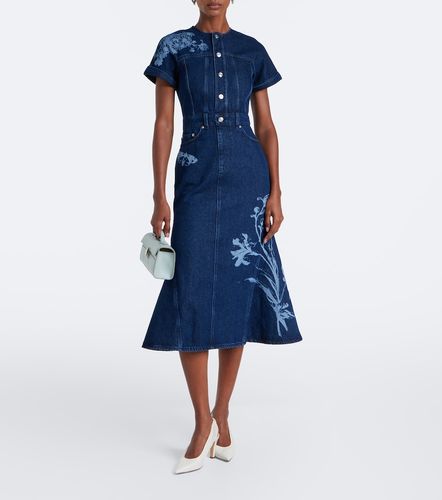 Robe midi en denim à imprimé - Erdem - Modalova