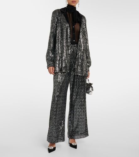 Blouse en soie à appliqués à fleurs - Dolce&Gabbana - Modalova