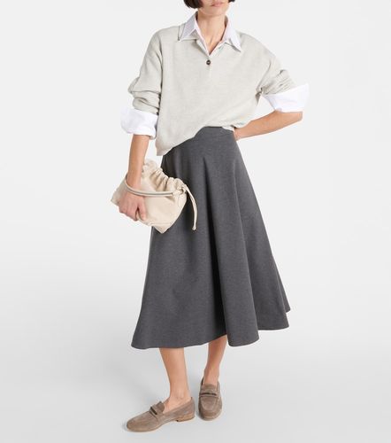 Jupe midi en coton mélangé - Brunello Cucinelli - Modalova