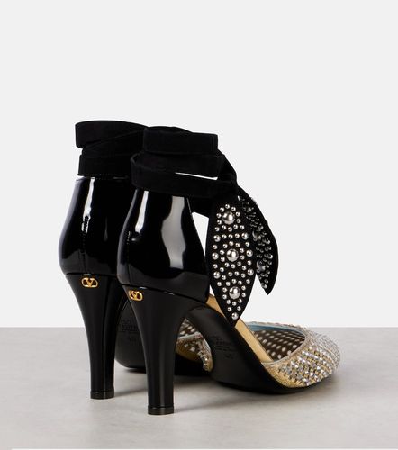 Escarpins Foliefoliage 85 en daim et cuir - Valentino Garavani - Modalova