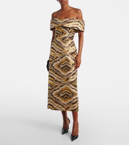 Robe midi Gloria en jacquard à encolure bardot - Markarian - Modalova