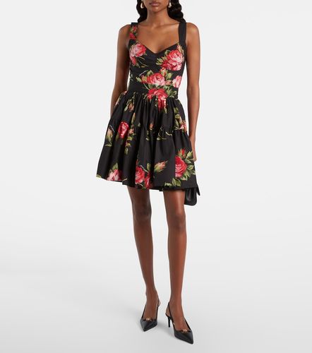 Mini-jupe en coton à fleurs - Dolce&Gabbana - Modalova