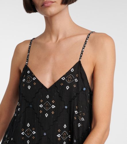 Robe midi brodée en coton - Juliet Dunn - Modalova