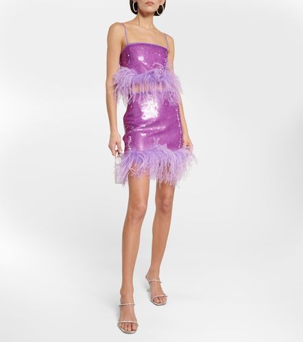 Mini-jupe à plumes et à sequins - Giuseppe di Morabito - Modalova