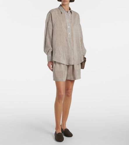 Chemise rayée en lin et soie - Brunello Cucinelli - Modalova
