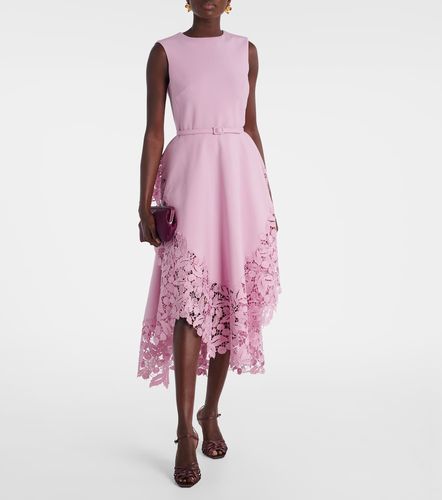 Robe de cocktail en laine mélangée et dentelle - Oscar de la Renta - Modalova