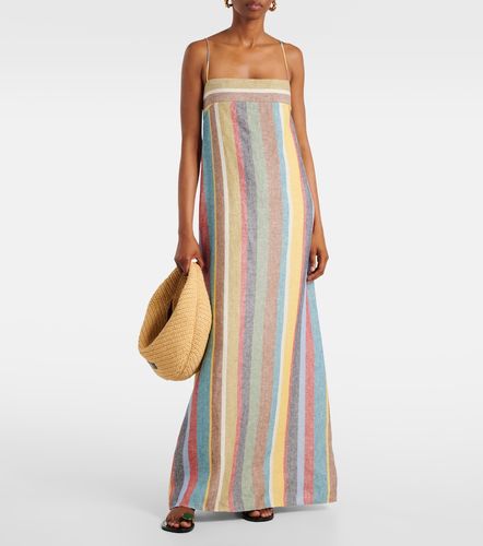 Robe longue Laura rayée en lin - Staud - Modalova
