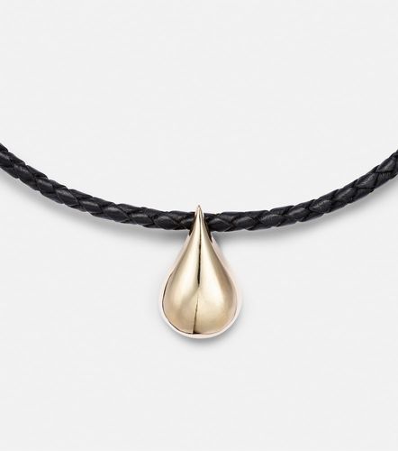 Collier Water Droplet en or 14 ct et cuir - Mateo - Modalova