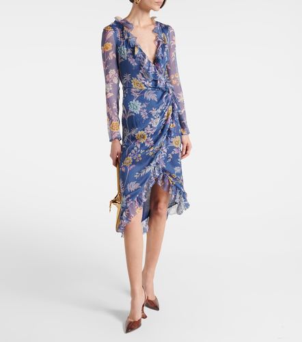 Robe portefeuille en soie à fleurs - Etro - Modalova