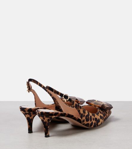 Escarpins slingback Jaipur 55 en velours à imprimé léopard - Gianvito Rossi - Modalova