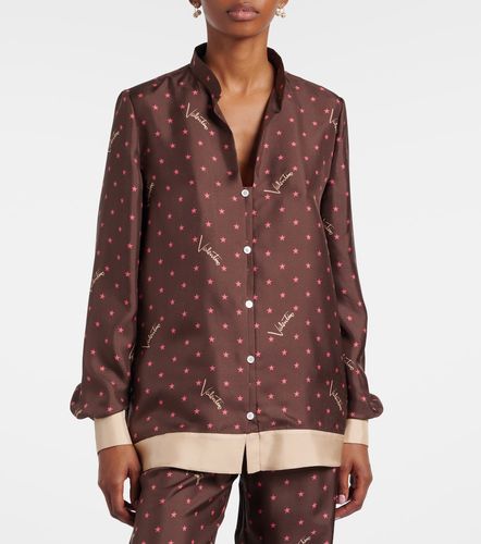 Chemise de pyjama en soie à imprimé - Valentino - Modalova