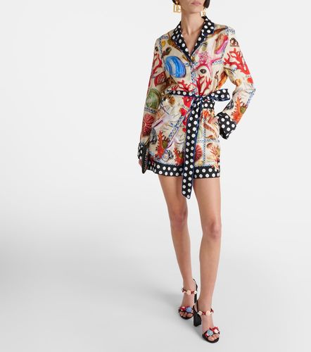 Short Capri en soie à imprimé - Dolce&Gabbana - Modalova