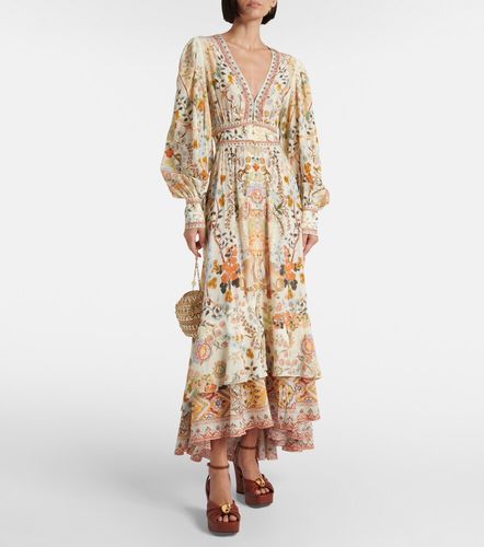 Robe longue imprimée en soie - Camilla - Modalova